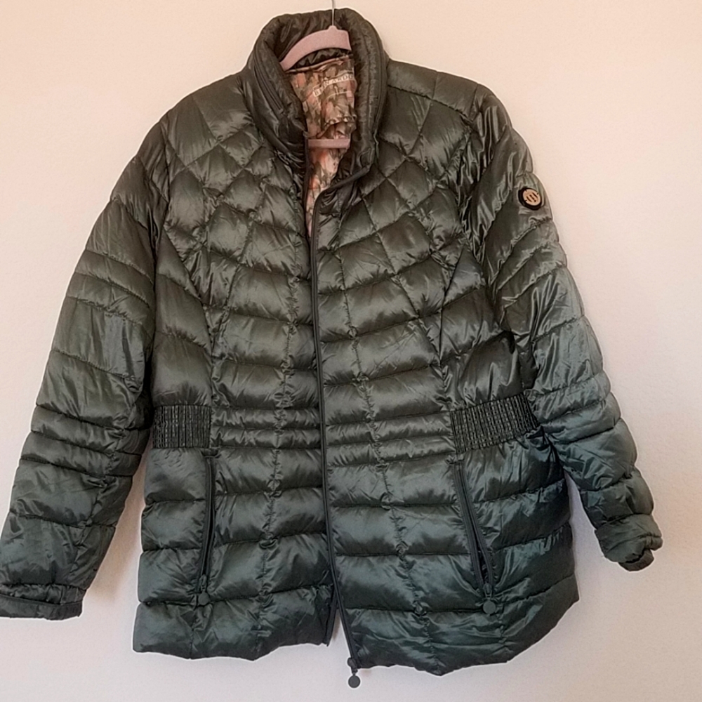 Bernardo Shiny SAGE Green Down Coat. Sz 3X